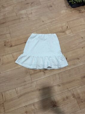 Lily Rose White Eyelet Ruffle Mini Skirt